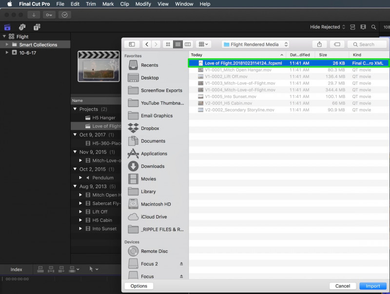 Import into FCPX