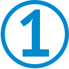 1 blue circle