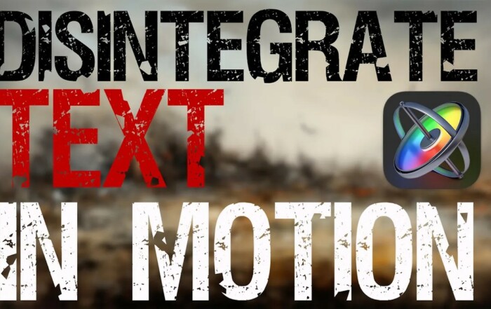 Text disintegration effect created in Motion